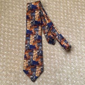 Ermenegildo Zegna Silk Canvas Printed Tie, Blue